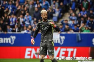 Escandell tras parar un penalti en el partido ante el Girona